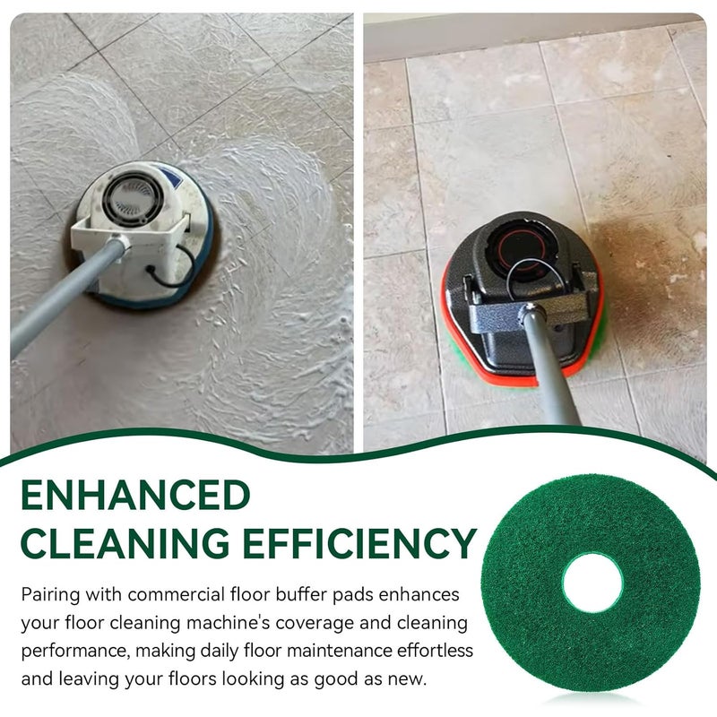 KEYDINHT 437.056 Cleaning Orbiter Pads for 550Mc Orbiter Hard Floor Machine, 12" Commercial Floor Scrubber Pads Polish Pads -to Daily Heavy-Duty Cleaning and Light Stripping, Non Woven, Greens, 2 PC - Image 5